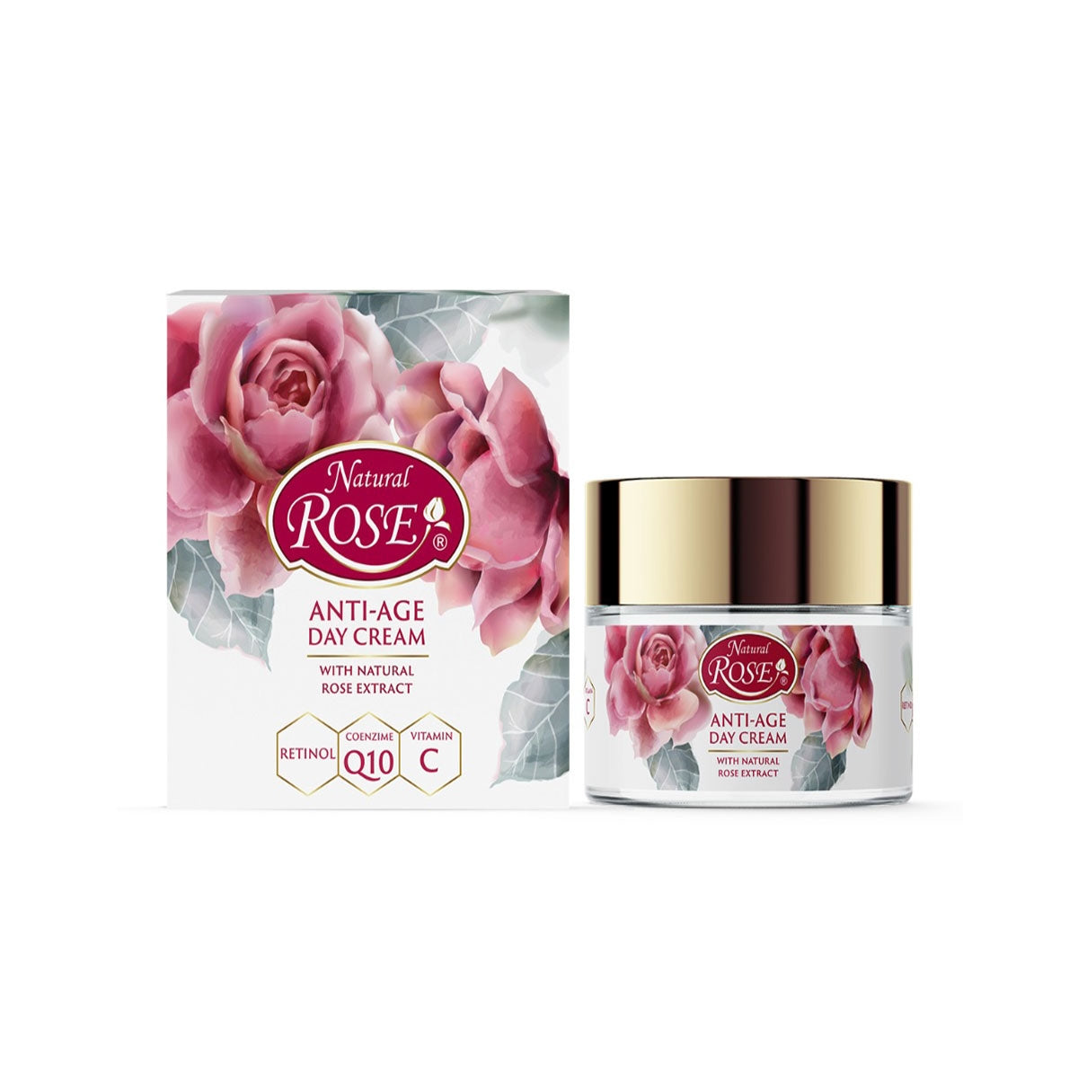 Tagescreme Natural Rose mit Retinol + Q10 +Vitamin C 50 ml