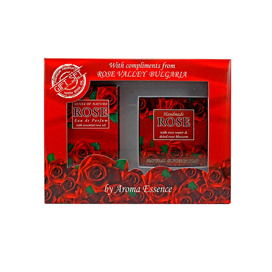 Set " RED Rose in Schachtel - Parfüm und Seife